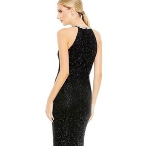 New Mac Duggal 93742 Jewel Ornate Halter Gown In Black Size 12. $498